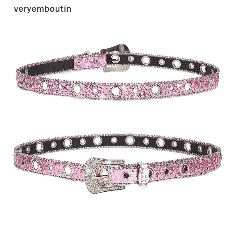 Thắt Lưng Da PU Đính Đá Phong Cách Cao Bồi Phương Tây Y2K Dành Cho Nam Nữ