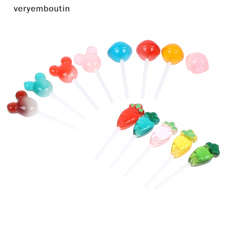 Bộ 5 Kẹo Mút Đồ Chơi Mini Bằng Nhựa Resin Cho Nhà Búp Bê