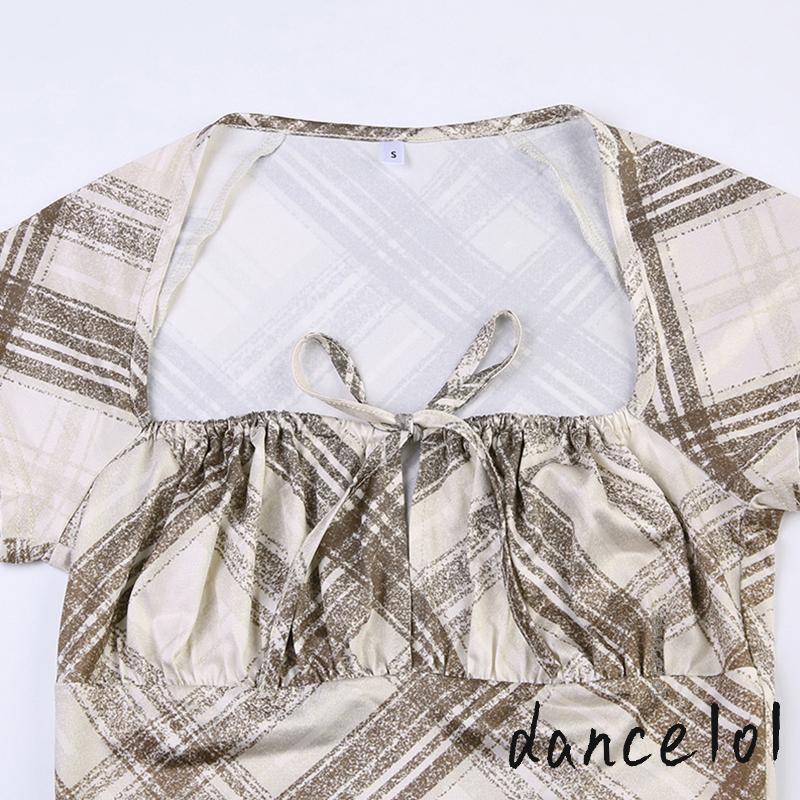 Áo Tay Ngắn Cổ Vuông Buộc Dây 1O1 Thời Trang Mùa Hè Cho Nữ