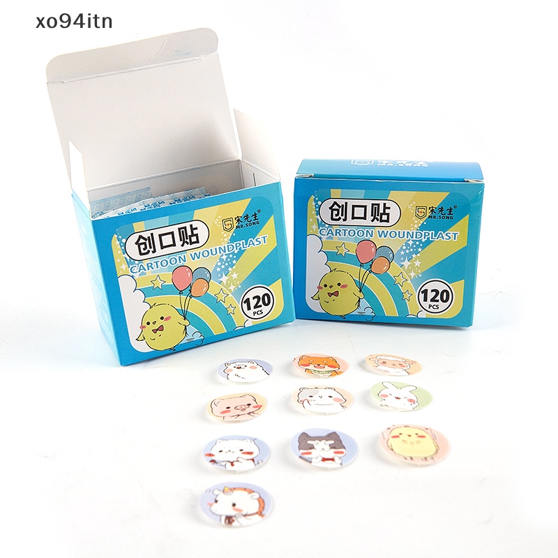 Tn Set 120 Miếng Dán Vết Thương Họa Tiết Hoạt Hình Chống Thấm Nước Thoáng Khí