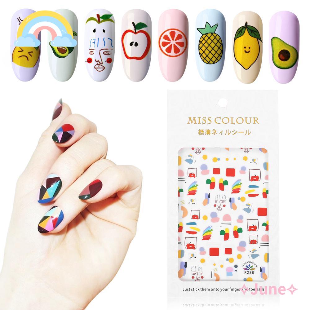 Miếng dán trang trí móng họa tiết trái cây xinh xắn