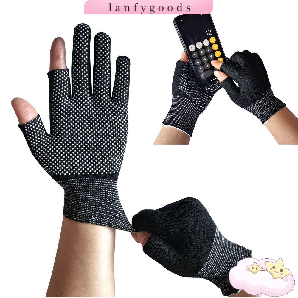 Găng tay hở ngón chống nắng chống trượt co giãn nhiều màu sắc dành cho nam nữ khi đi xe đạp/ câu cá