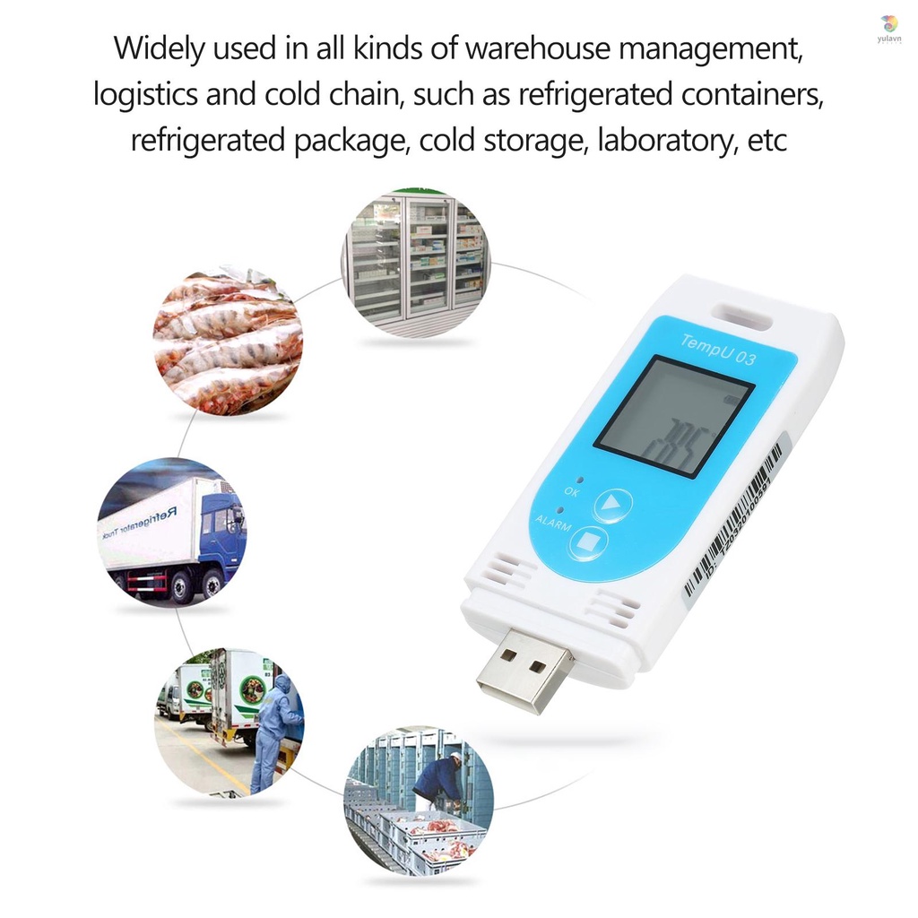 Máy Đo Độ Ẩm / Nhiệt Độ yula USB Có Thể Tái Sử Dụng 32,000 Ghi Âm