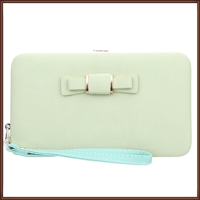 Ví Gập 2 Ngăn Đựng Thẻ Đính Nơ Thời Trang Dành Cho Nữ