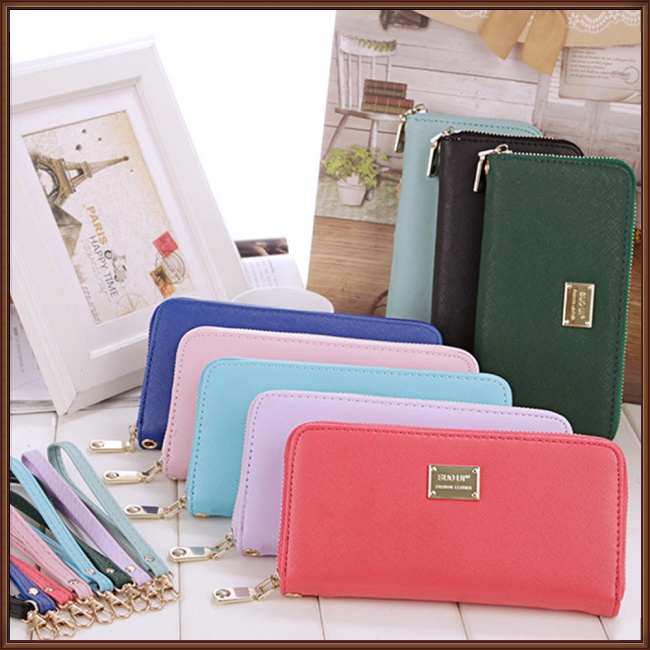 Ví Da PU Cầm Tay Đa Năng Kèm Dây Đeo Thời Trang Cho Nữ