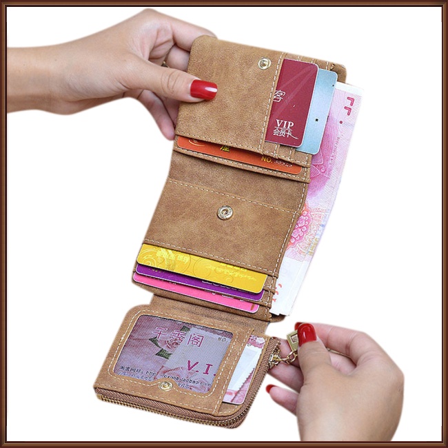 Ví Da Cầm Tay Mini Có Nút Gài Thời Trang Cho Nữ