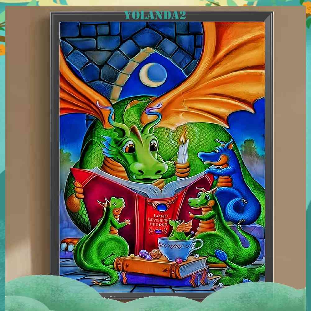 Tranh Đính Đá Kim Cương Toàn Bộ 5D DIY Hình Vẽ Khủng Long