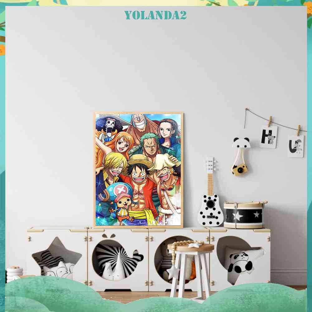Bộ Tranh Đính Đá 5D Tự Làm Họa Tiết One Piece Độc Đáo