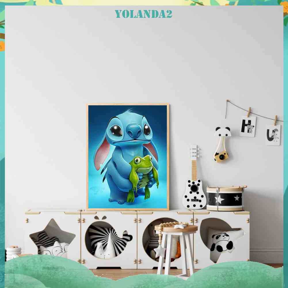 Tranh Đính Đá Kim Cương Toàn Bộ 5D DIY Hình Vẽ Ếch Nhỏ