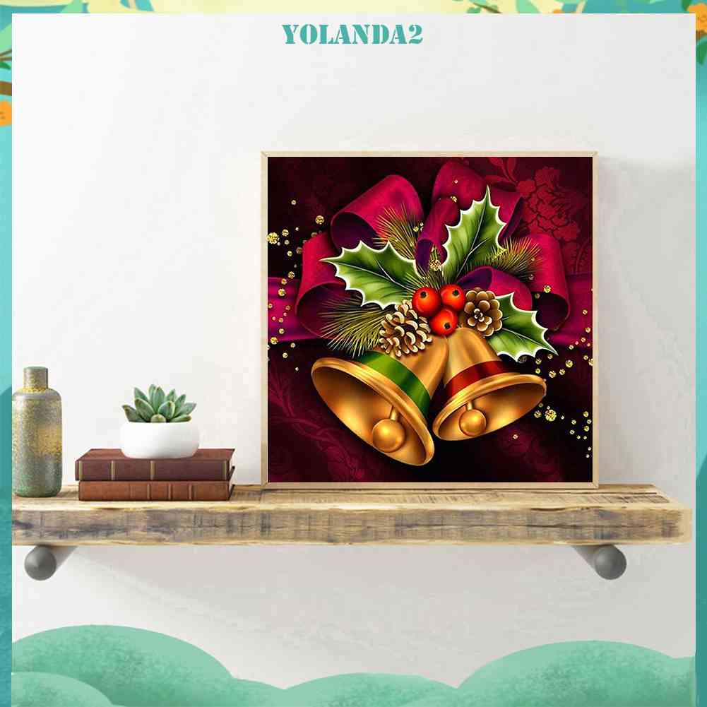 Bộ Tranh Đính Đá 5D Toàn Diện Họa Tiết Chuông Giáng Sinh Độc Đáo Trang Trí Nhà