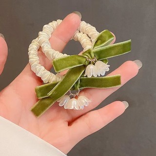 Dây Cột Tóc Lụa Co Giãn Đính Nơ Phong Cách Hàn Quốc Cao Cấp