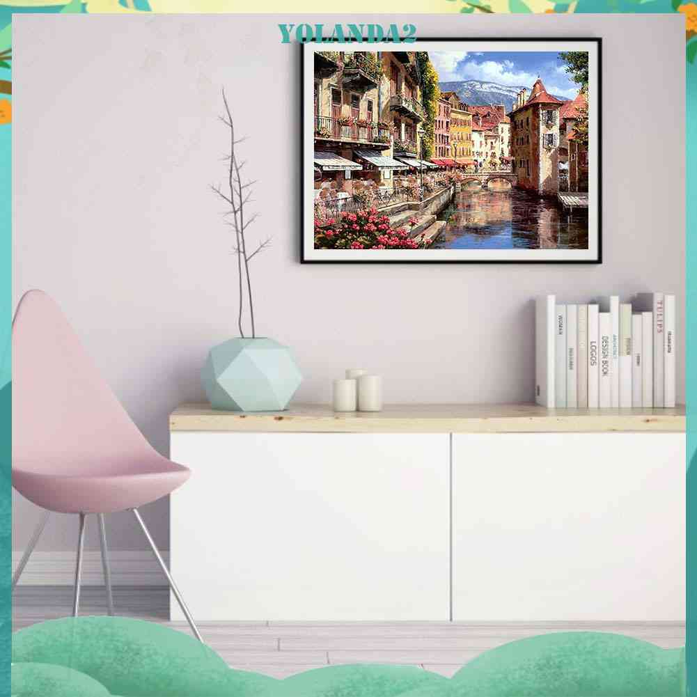 Tranh Đính Đá Kim Cương Toàn Bộ 5D DIY Hình Vẽ Venice Lane