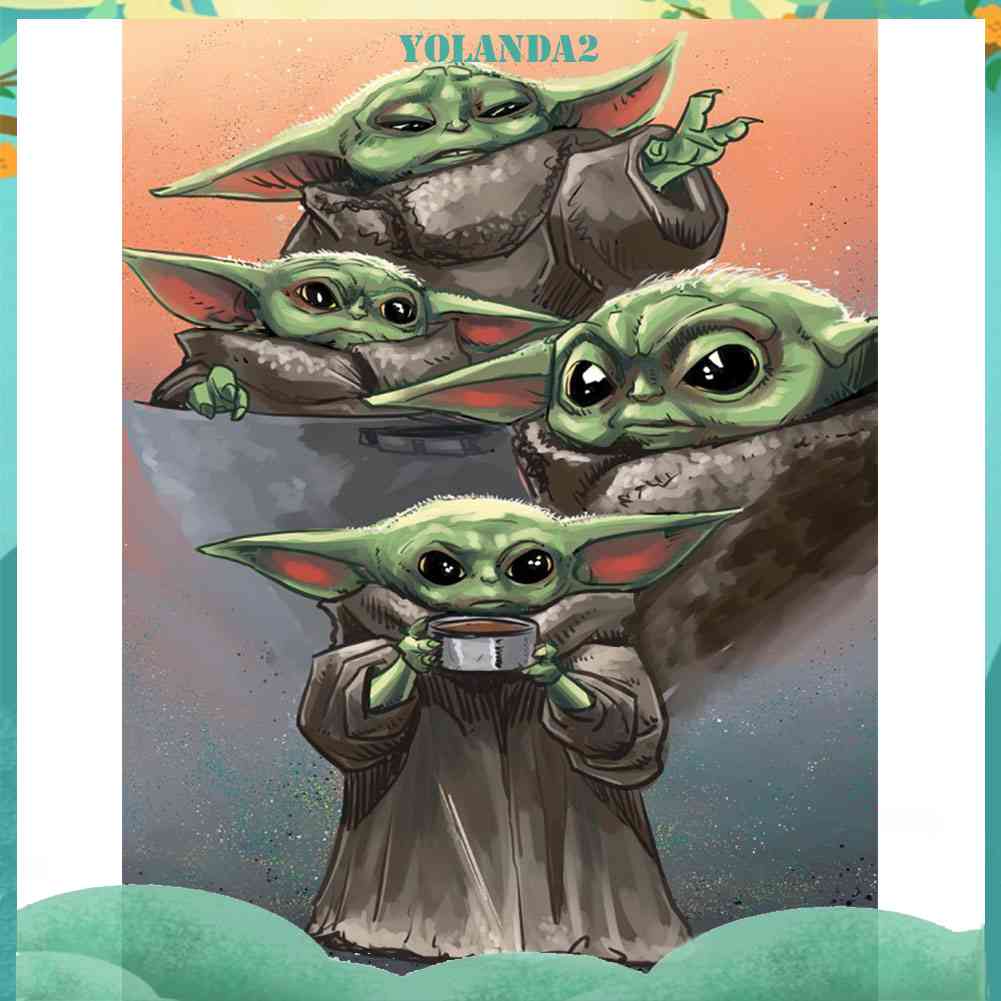 Bộ Tranh Đính Đá 5D Tự Làm Hình Yoda Hoạt Hình