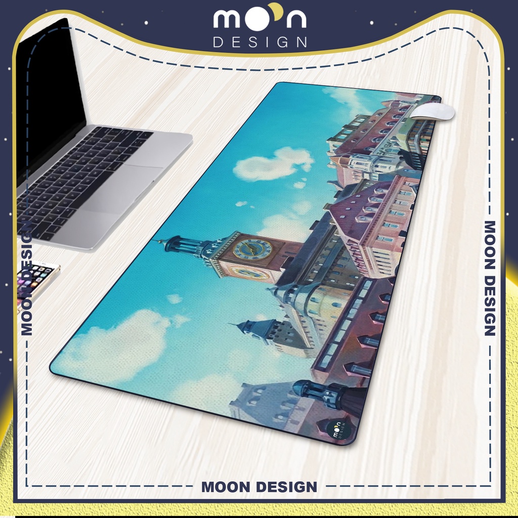 Miếng Lót Chuột Gaming in hình Phong Cảnh Thành Phố Cổ Pad Decor bàn làm việc size Tròn 25/35/21x26/25x31