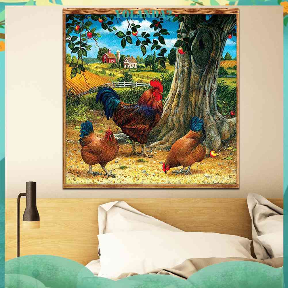 Tranh Đính Đá Kim Cương Toàn Bộ 5D DIY Hình Vẽ Làng Quê