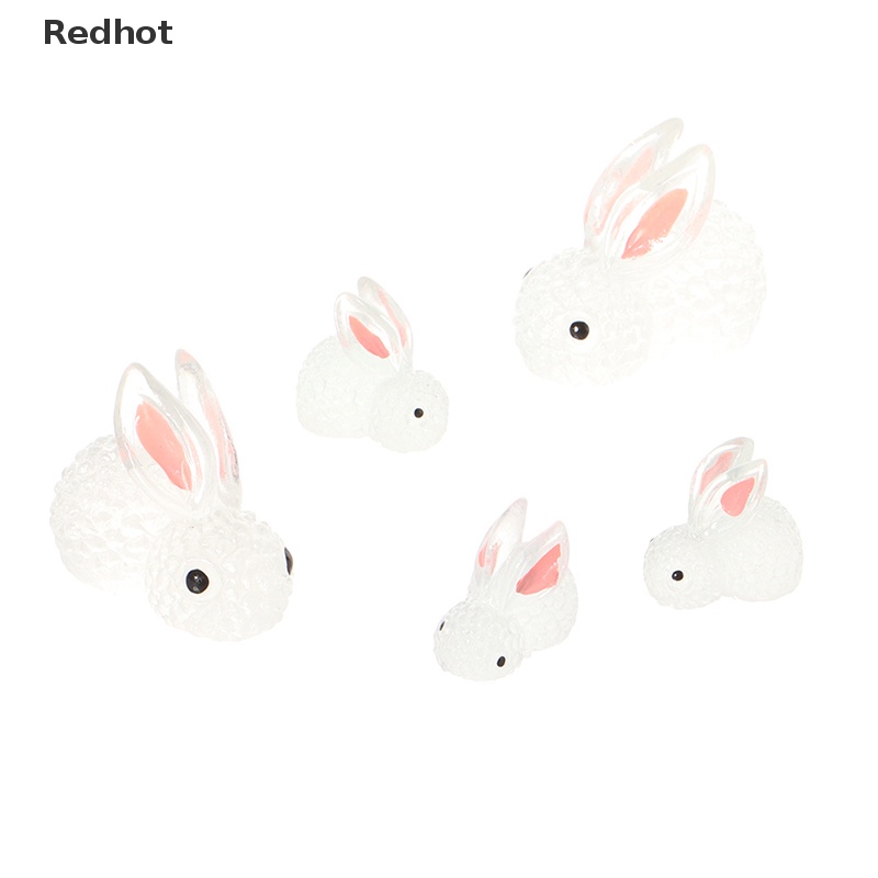 &lt; Redhot &gt; Bộ 4 Tượng Thỏ Dạ Quang Tự Dính Trang Trí Xe Hơi