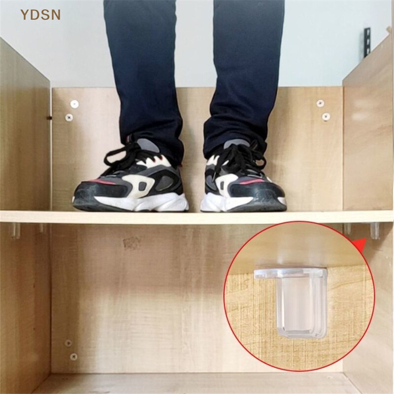 [YDSN] Set 4 Kẹp Cố Định Kệ Tủ Tự Dính Không Cần Khoan Lỗ RT