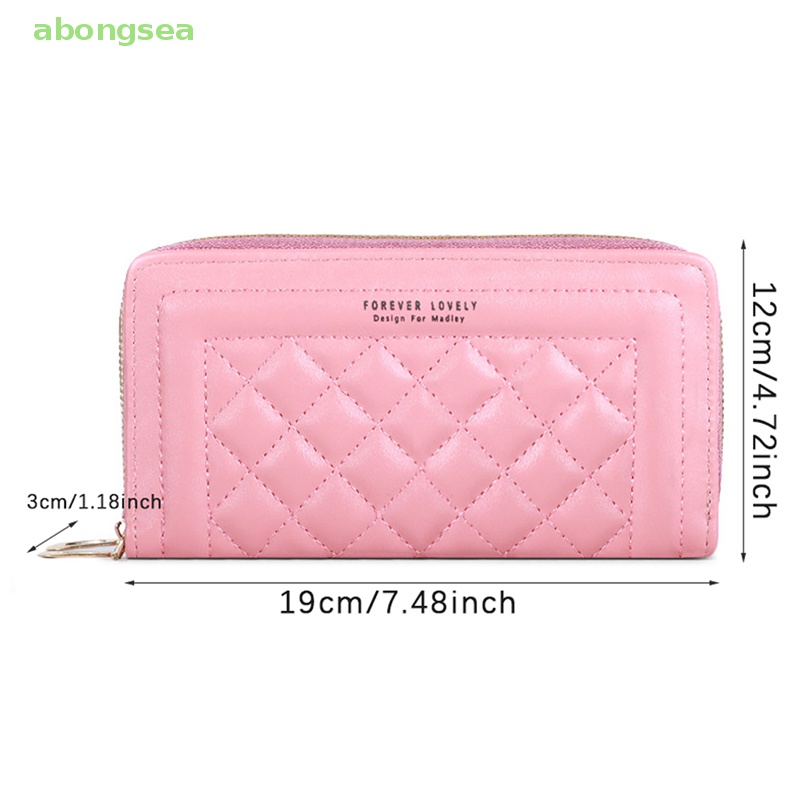 Abongsea Ví Dài Đựng Điện Thoại Và Thẻ Sức Chứa Lớn Có Khóa Kéo Đôi Cho Nữ