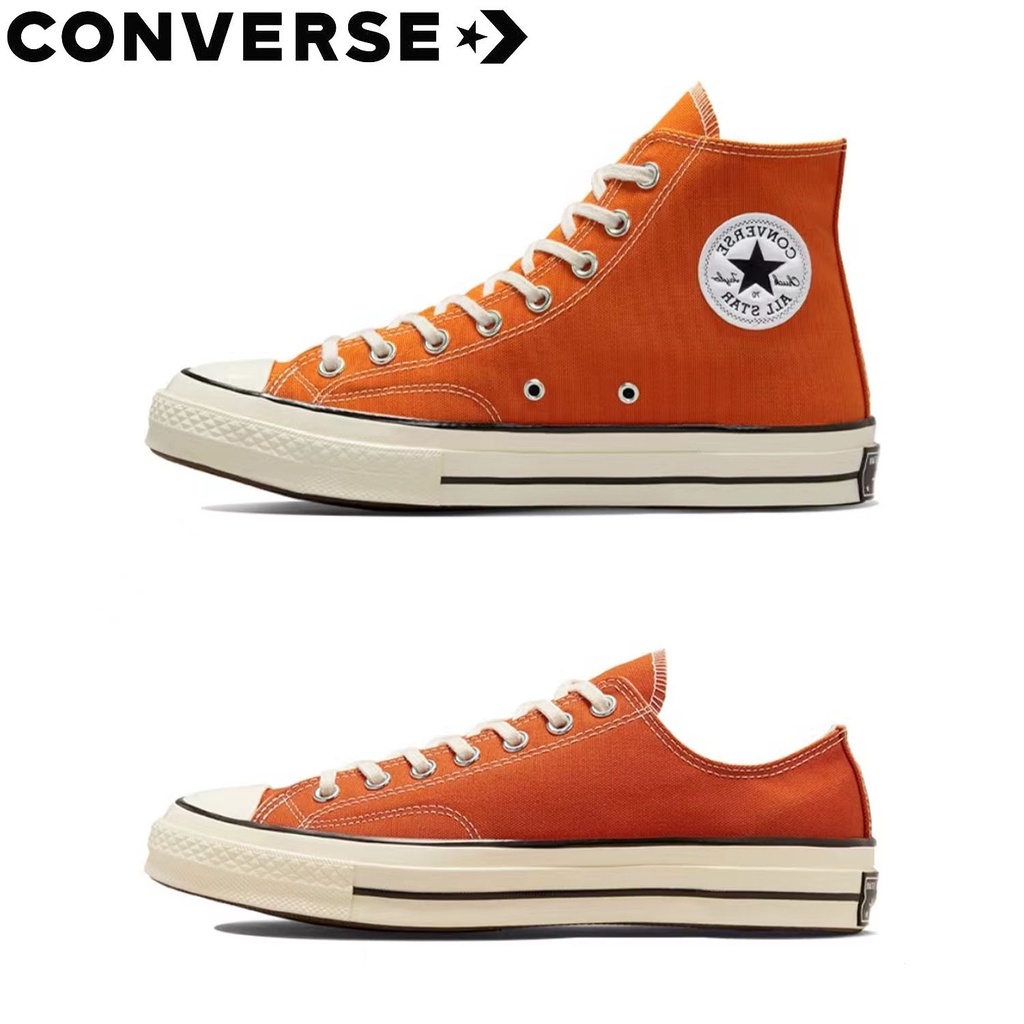 Giày Thể Thao Canvas 1970s All Star Cổ Cao Thoáng Khí Bền Và Gót Thấp Màu Cam Cho Nam Và Nữ