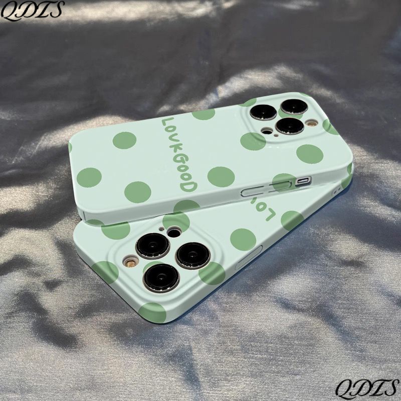 Ốp Điện Thoại Siêu Mỏng Họa Tiết Chấm Bi 14 Phim Cho iphone13promaxXR12 XS 11 QFE0 11