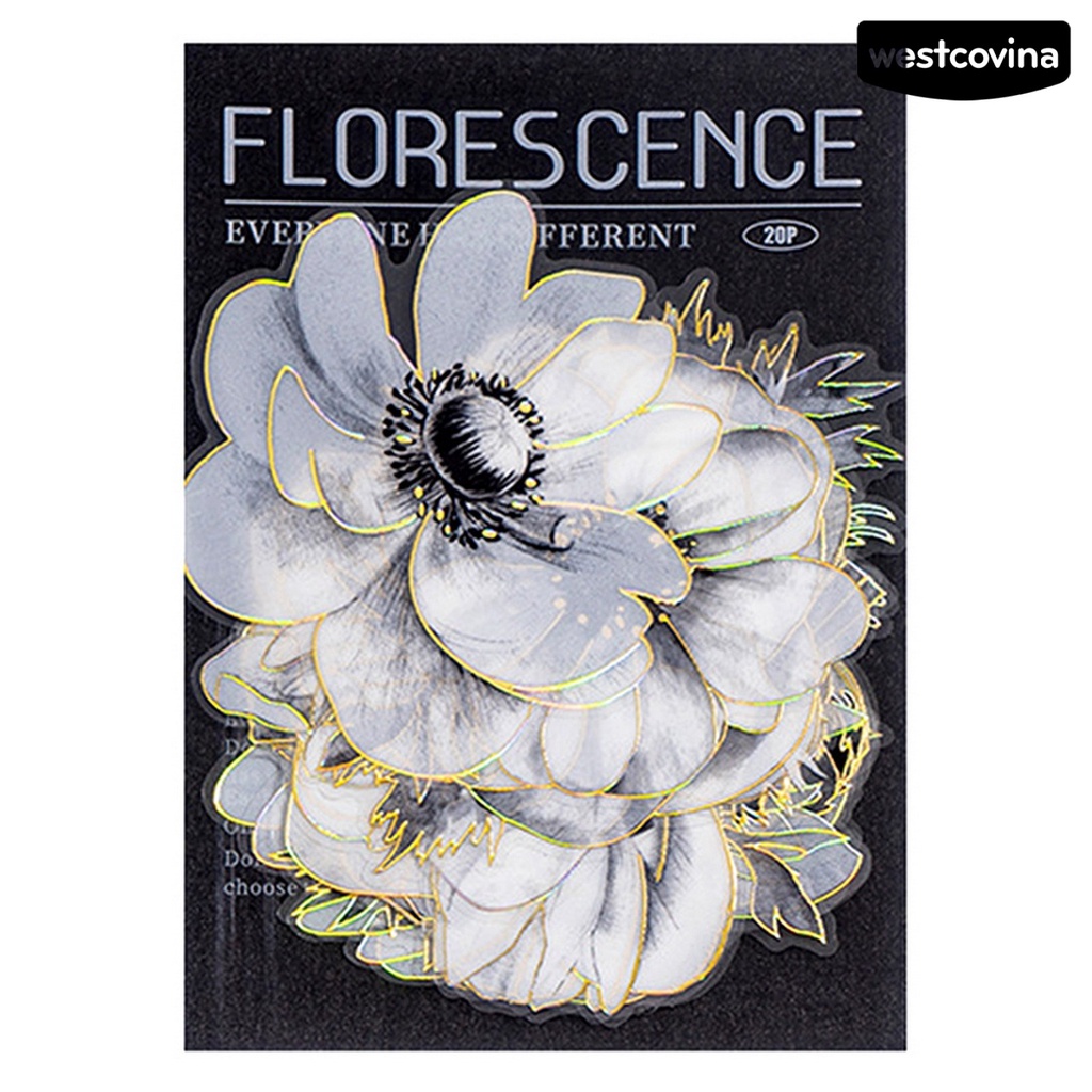 [COD]♪Bộ 20 Miếng Dán Hình Hoa Hồng Bằng Nhựa PET