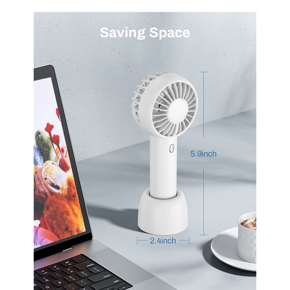 Quạt Mini Cầm Tay Sạc USB Có Màn Hình Kỹ Thuật Số Tiện Dụng Mang Theo Du Lịch / Mua Sắm