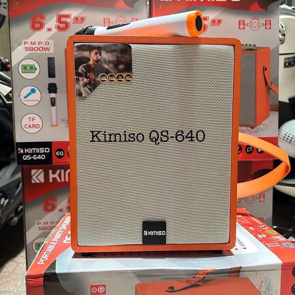 Loa Bluetooth KIMISO QS-640 có tay xách kiêm 1 micro karaoke không dây