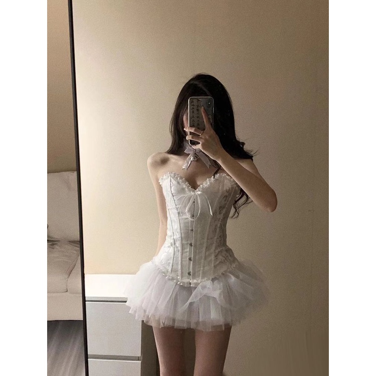 Bộ Áo Ống + Chân Váy Phồng Hai Mảnh Phong Cách Kho Báu Siêu Hot Đính Ngọc Trai Sang Trọng Thời Trang Mùa Hè Du Lịch Mùa Hè Cho Nữ