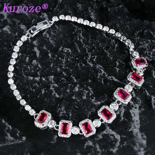 Vòng Tay Đính Đá Ruby Màu Đỏ Sang Trọng