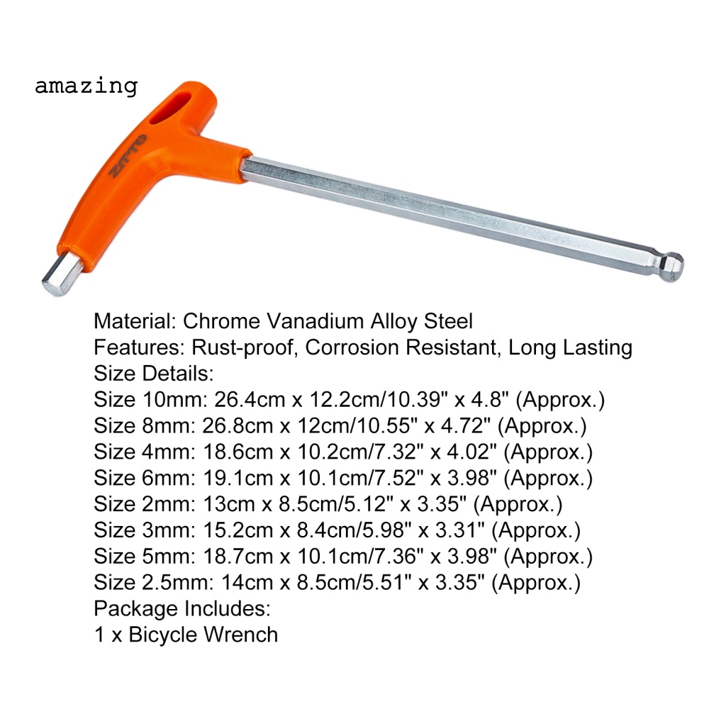 Cờ Lê Lục Giác Bằng Hợp Kim Thép Gắn Tay Cầm Xe Đạp Leo Núi