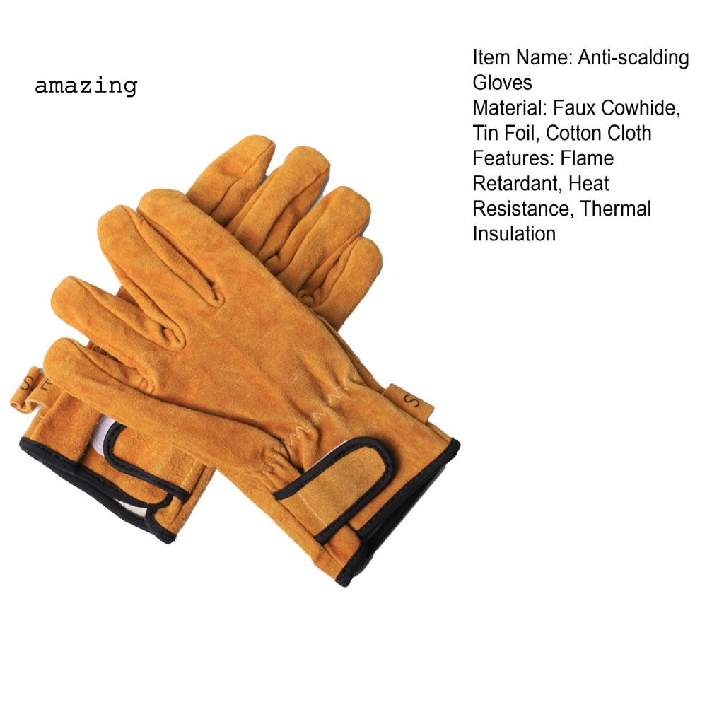 1 Đôi Găng Tay Dày Dặn Chống Bỏng Bảo Vệ Khi Đi Cắm Trại