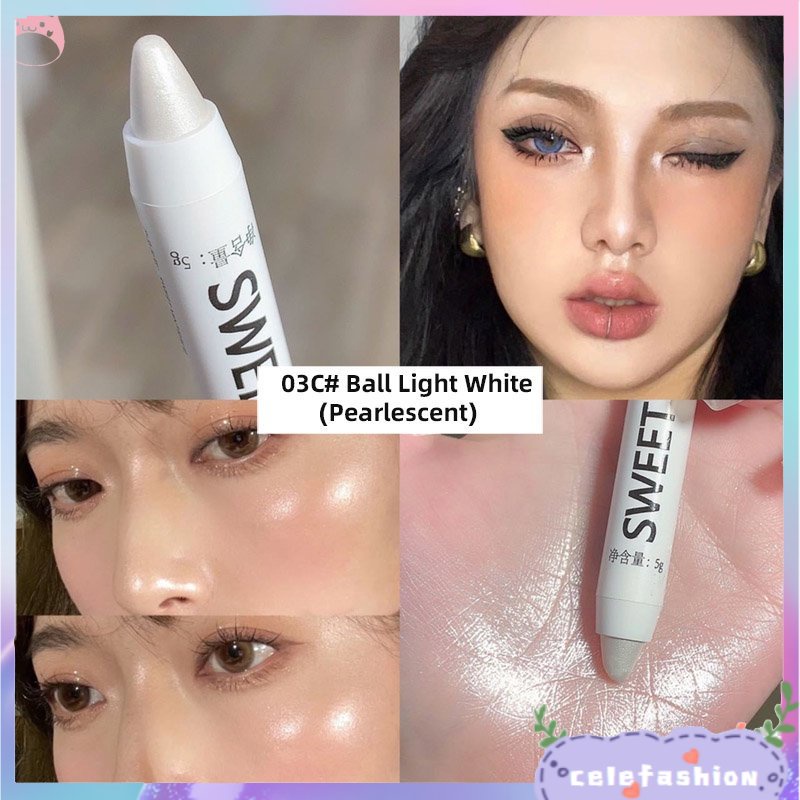 Bút Kẻ Mắt Dạng Thỏi 13 Màu Lì Ánh Kim Tùy Chọn Làm Sáng Da