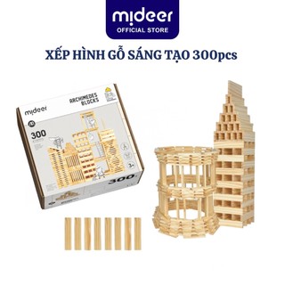 Thanh gỗ Domino xếp hình sáng tạo Mideer Archimedes City Blocks 100 - 300 thanh gỗ cho bé 4 5 6 7 8  tuổi