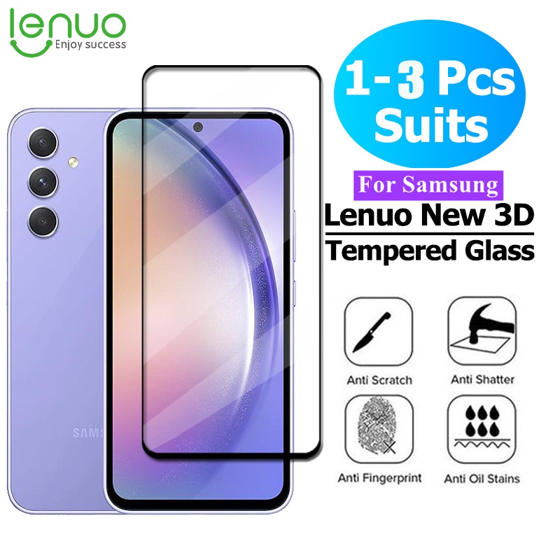 Set 1~3 Lenuo Kính Cường Lực 9H Bảo Vệ Màn Hình Cho Samsung Galaxy A54 A34 A24 A04S A04 A14 A04E A73 A53 A33 A23 A13 5G 4G HD Toàn Bộ