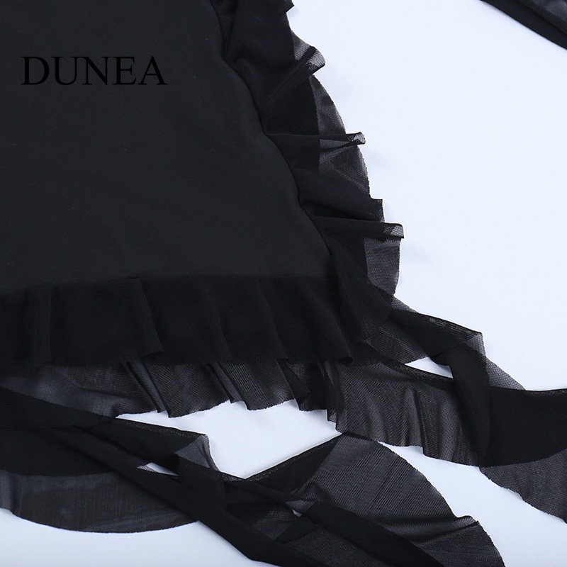 DUNEA Đầm Cổ YếM In Hoa 3D DUNEA