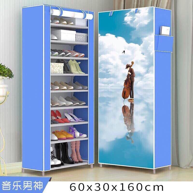 Tủ để giày dép 9 tầng bằng vải cao cấp họa tiết 3D