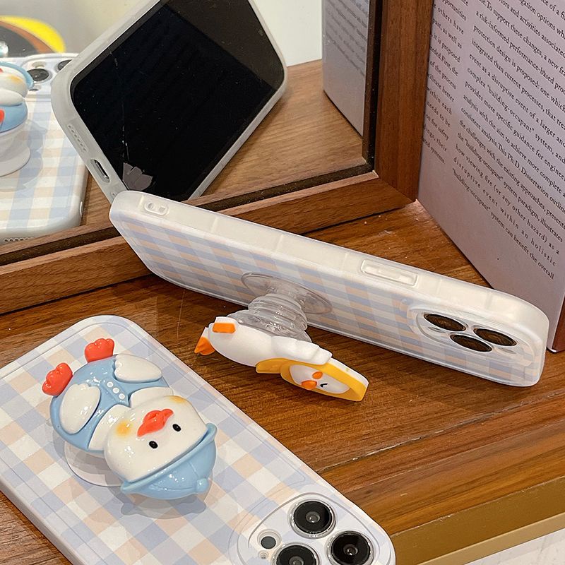 Ốp Điện Thoại Có Giá Đỡ Hình Vịt Cho Iphone 14 13 12 11pro Promax 7 8 Plus