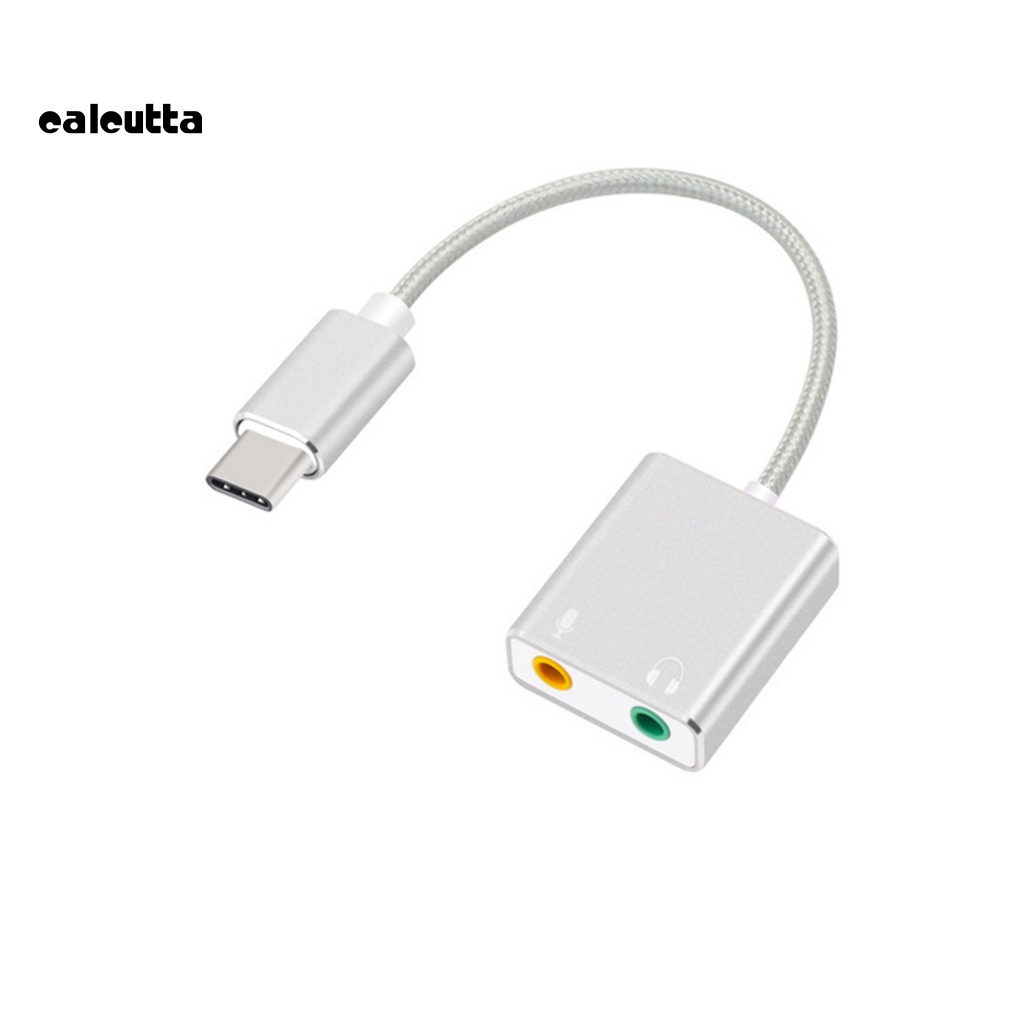 Thẻ Âm Thanh Bên Ngoài Chuyển Đổi USB Type C Sang AUX Jack 3.5mm 7.1 Cho Máy Tính