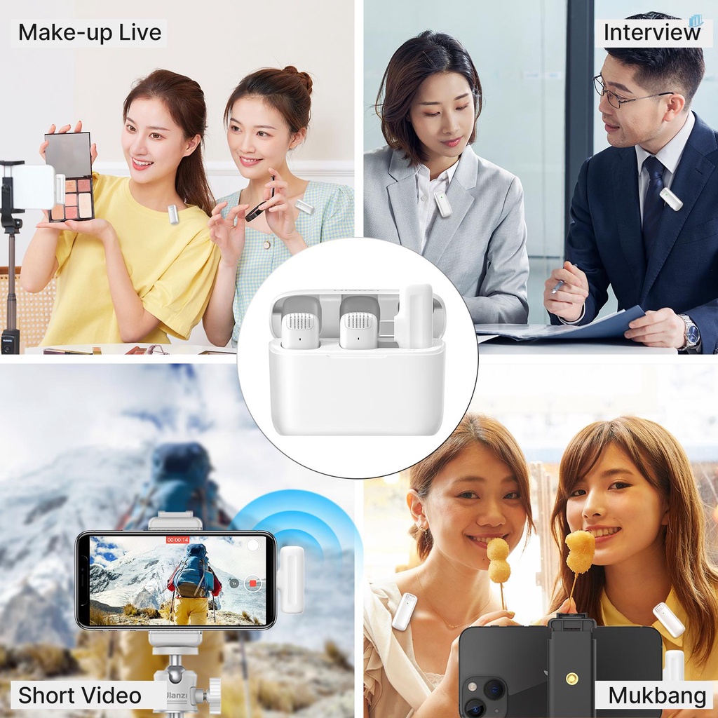 Hệ Thống Micro Không Dây smartwatchinone Ulanzi J12 Kèm 1 Đầu Nhận Và 2 Micro 20M Tích Hợp Pin Sạc Type-C Cho Android