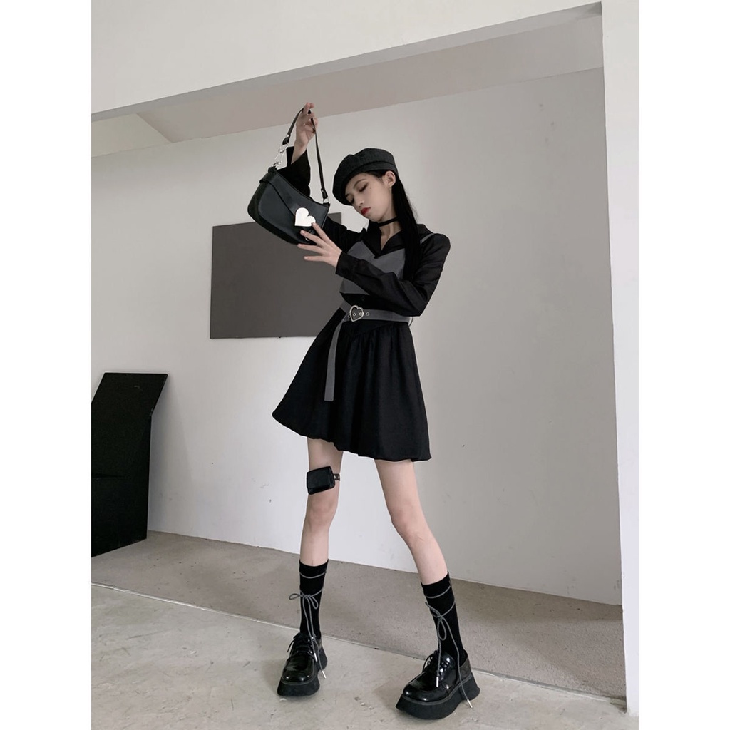 Bộ Đầm + Áo Tank Top Thời Trang Xinh Xắn Kiểu Hàn Quốc Cho Nữ