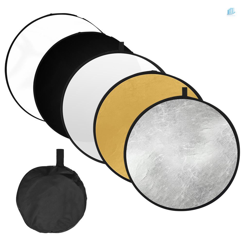 Đèn Phản Quang 5 Trong 1 80cm / 32Inch Màu Bạc / Vàng / Trắng / Đen Có Thể Gập Lại Đa Chiều Kèm Túi Đựng Cho Studio Chụp Ảnh Ngoài Trời