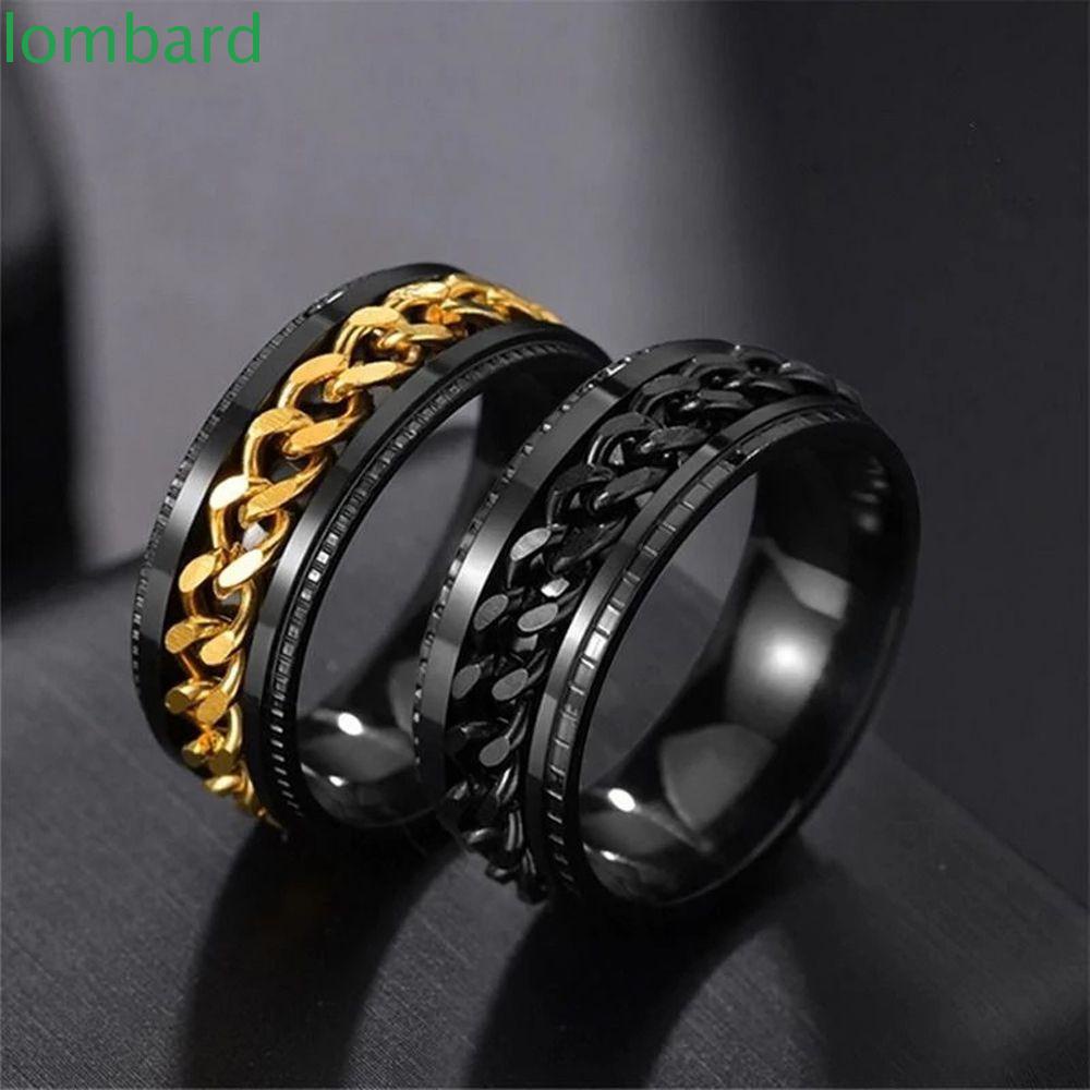 Nhẫn Xoay Bằng Thép Không Gỉ Phong Cách Punk Goth Đơn Giản Cho Thanh Thiếu Niên