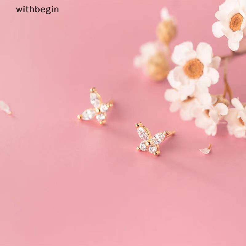 1 Đôi Bông Tai Hình Bươm Bướm Đính Đá Zircon Thời Trang Dành Cho Nữ