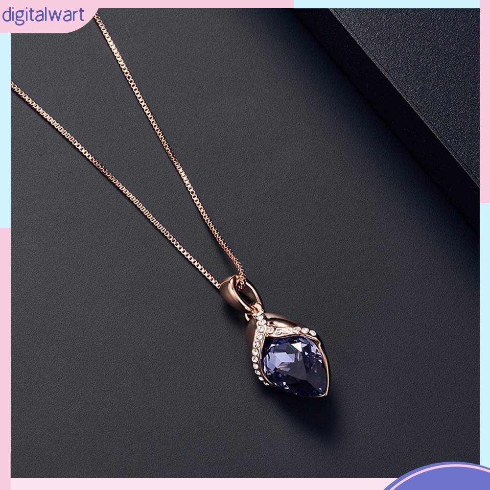 Bộ Vòng cổ + Bông Tai Đính Đá Hình Giọt Nước Thời Trang Cho Nữ