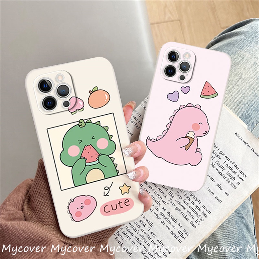 Ốp Điện Thoại Silicon Mềm Họa Tiết Khủng Long Hoạt Hình Cho iPhone 14 13 12 11 Pro Max X XR Xs Max 6 7 8 Plus