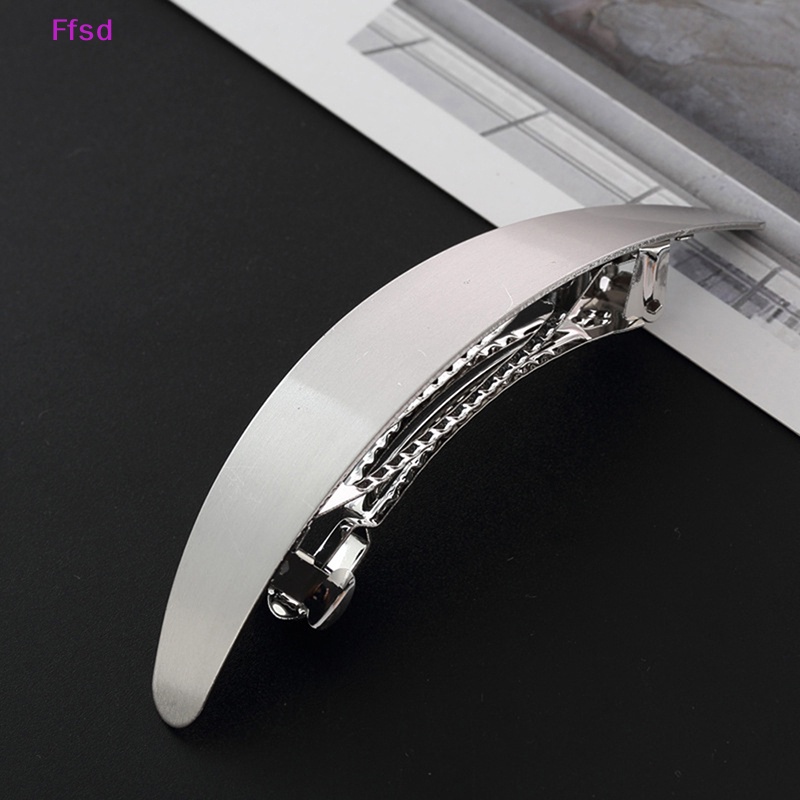{Ffsd} Kẹp Tóc Kim Loại Bóng Tối Giản Màu Vàng / Bạc Cho Nữ * Hàng Bán Chạy