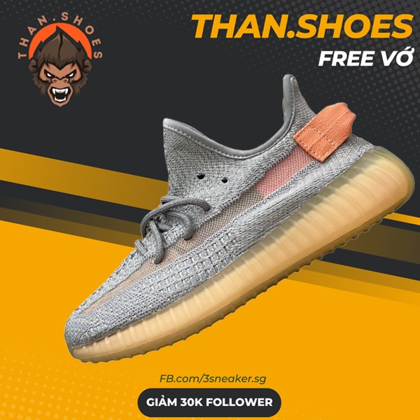 Giày Yz 350 V2 True Form, Yz 350 Xám Vệt Cam - Than.Shoes