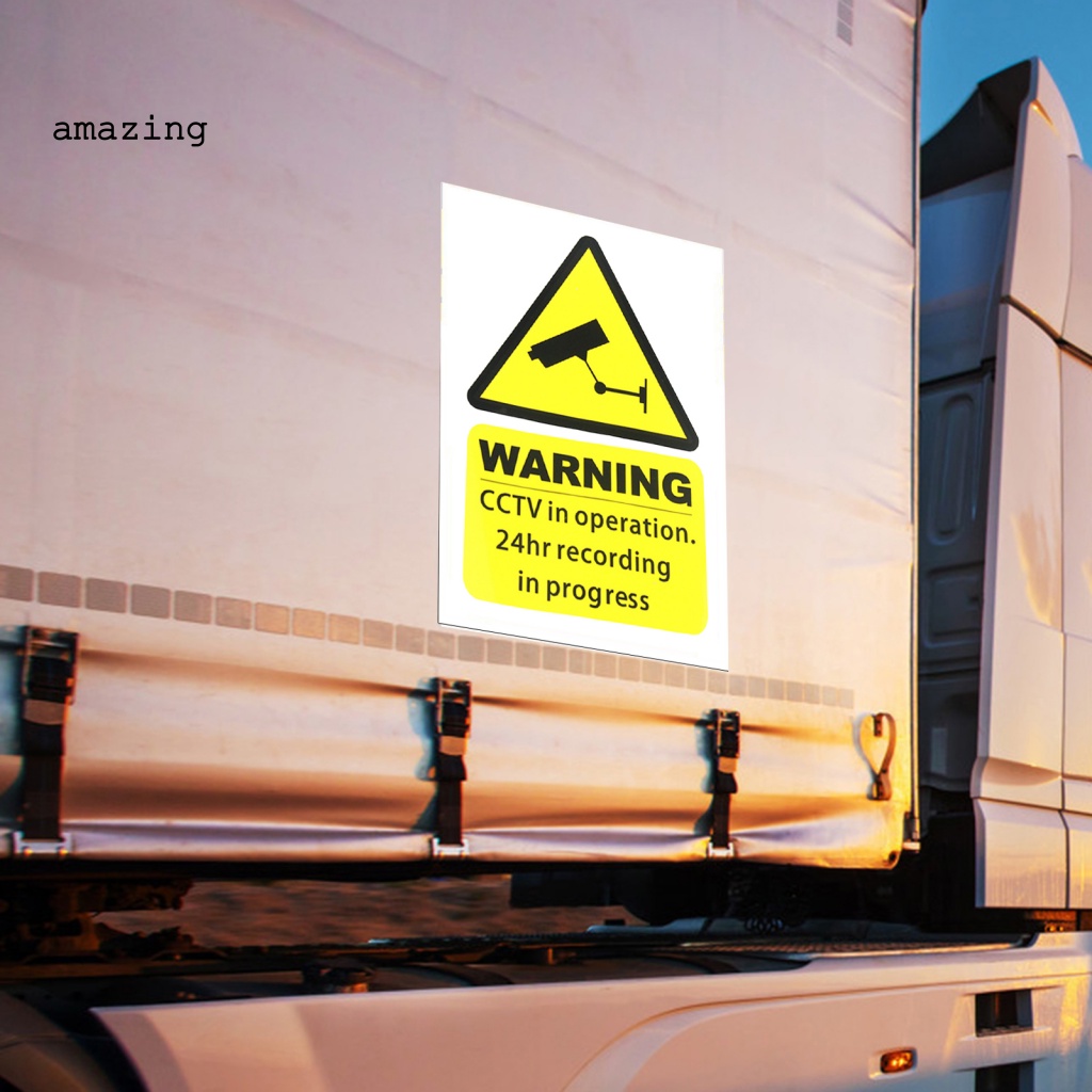 Set 5 Miếng Dán Hình Biển Báo CCTV Chống Nước 100Mmx150Mm Cho Xe Hơi