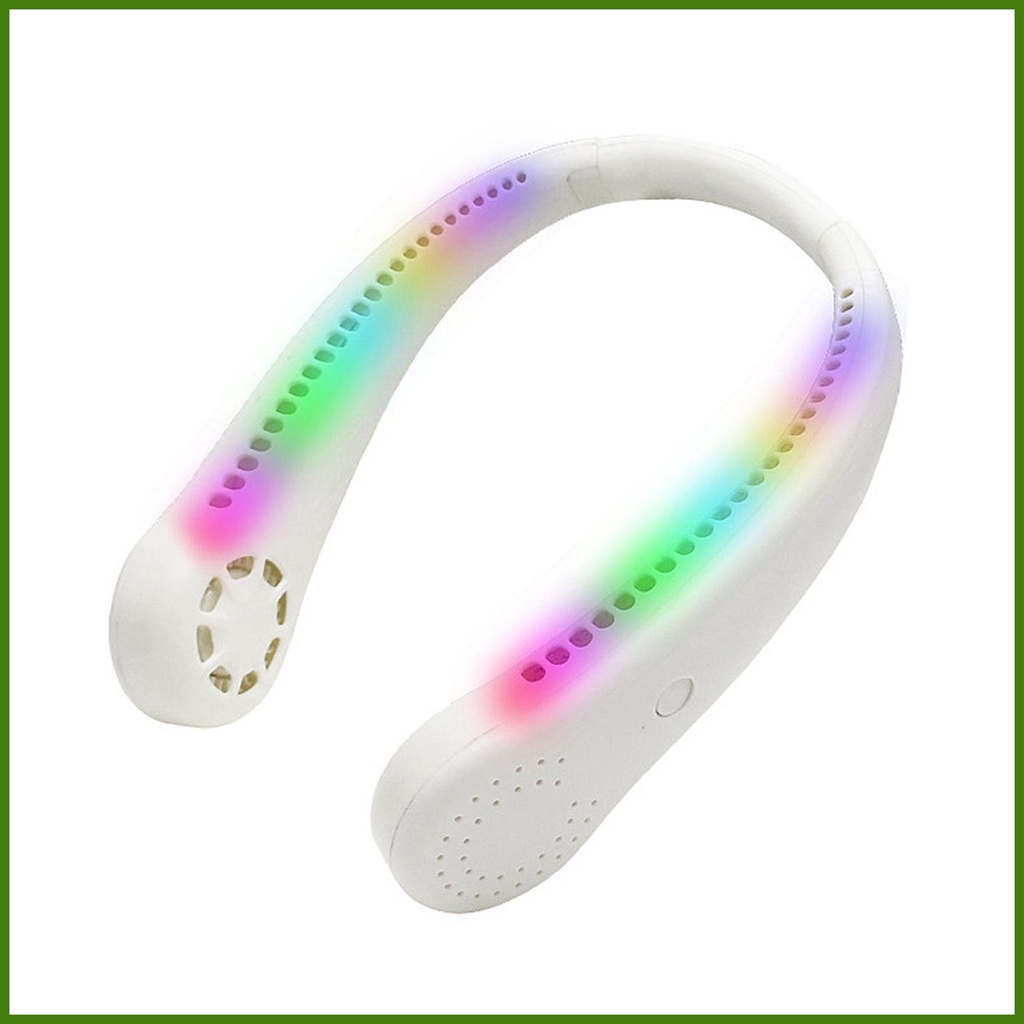 Quạt Đeo Cổ Không Cánh 3 Tốc Độ Kèm Đèn Led Có Thể Sạc Lại Tiện Dụng