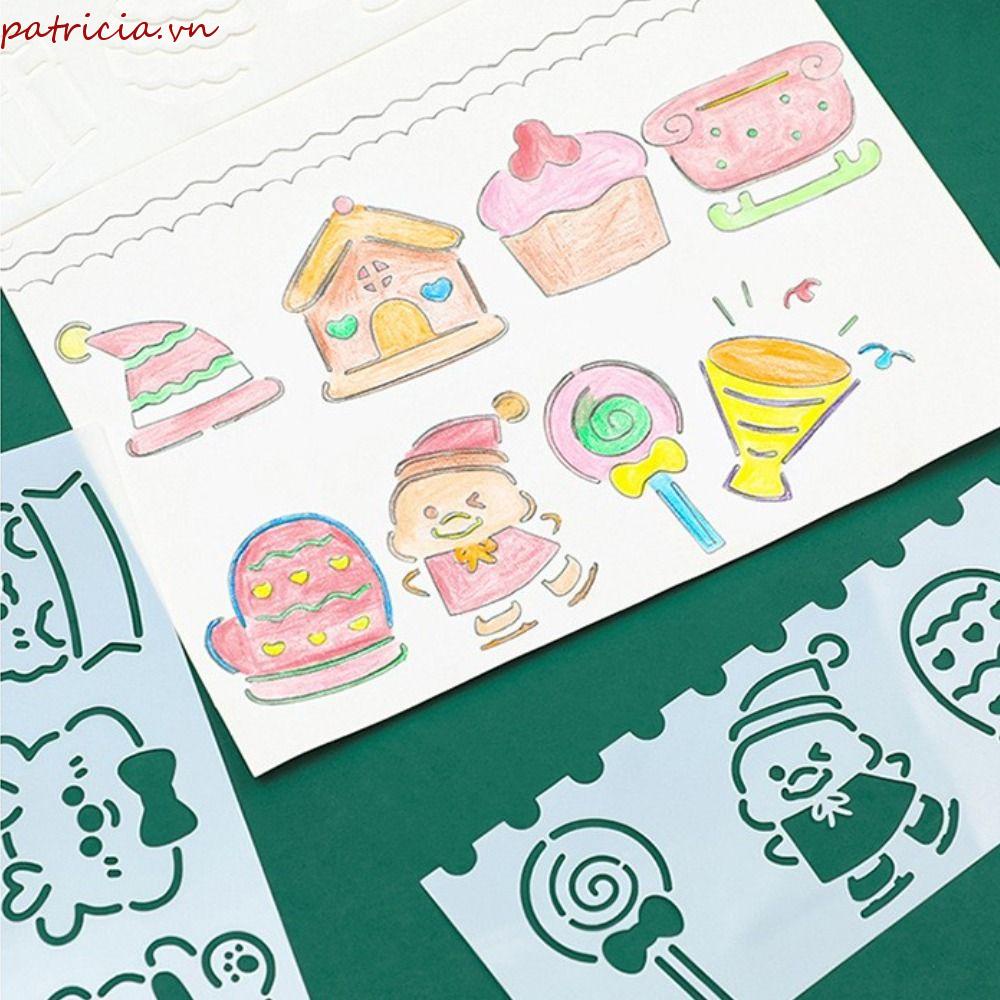 Bộ 4 Thước Khuôn Vẽ Họa Tiết Merry Christmas Độc Đáo Tiện Dụng Cho Học Sinh